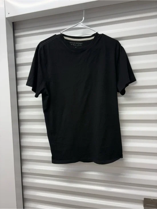 Banana Republic Men's Black Crew Neck Short Sleeve Fitted Cotton T-Shirt M