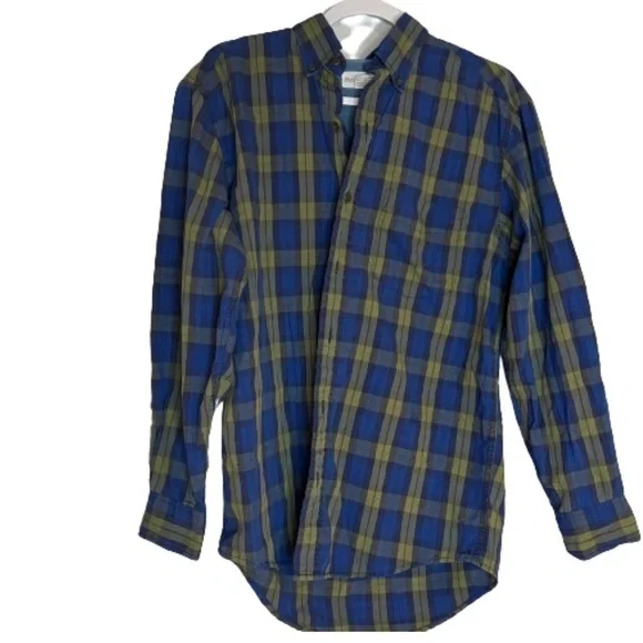 Vintage BANANA REPUBLIC  Plaid Button Up Shirt Size Small Long Sleeve Cotton.