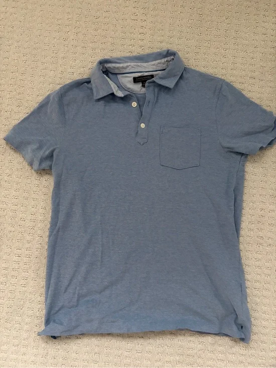 Banana Republic Light Blue Short-Sleeve Polo with Pocket