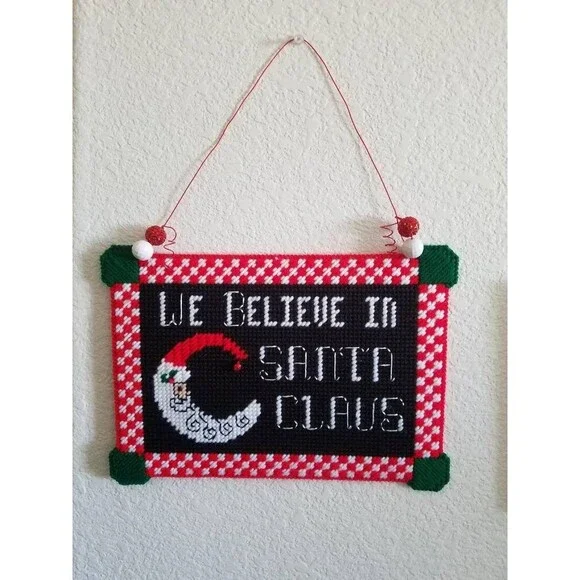 Handmade We Believe in Santa Wall Hanging | Christmas Decor Gift Idea