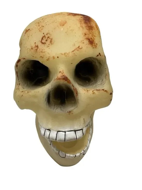 Vintage Plastic Halloween Skull Blow Mold Spooky Scary Decor Halloween Prop