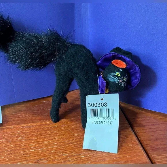 EUC with Tag Annalee Halloween 4” Scaredy Cat 300308 witch black cat