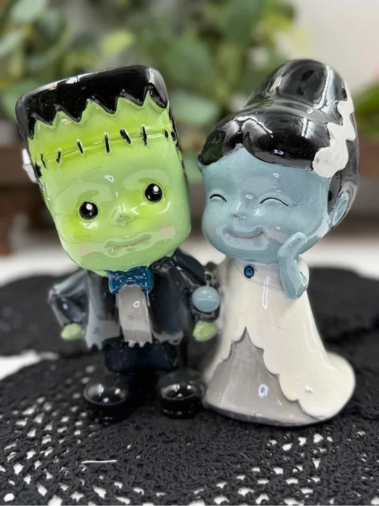 new goblin & ghoul frankenstein bride halloween figurine 7”