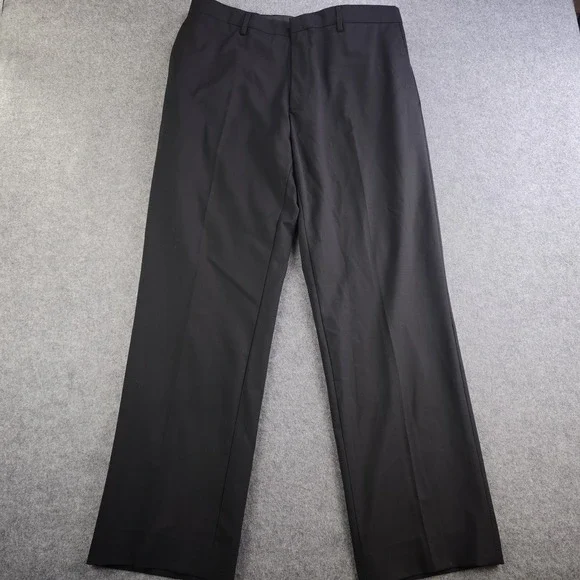 Banana Republic Dress Pants Mens 34x34 Black Wool Blend Stretch Flat Front