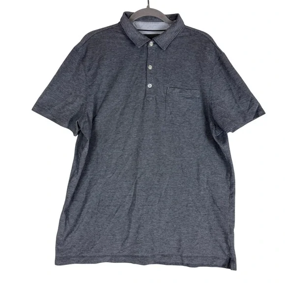 Banana Republic Polo Shirt Mens XL Gray Performance Knit Short Sleeve Stretch