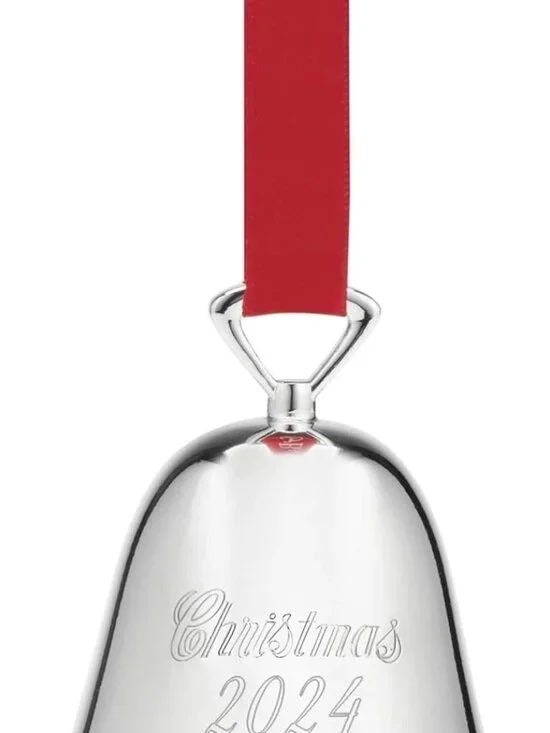 Reed & Barton 895958 2024 Annual Silverplate Christmas Tree Bell Ornament