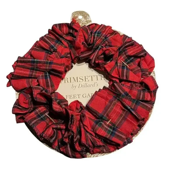 Trimsetter By‎ Dillard's Red Plaid Garland Christmas Tree Holiday 5 Feet NEW