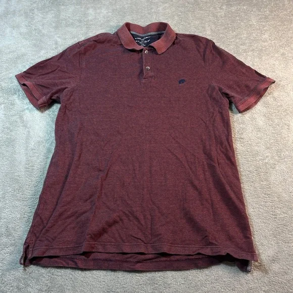 Banana Republic Polo‎ Shirt Men's Large Burgunday Soft Wash Casual Short Sleeve