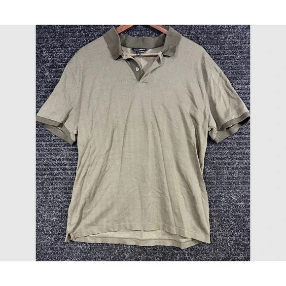 Banana Republic‎ Luxe Touch Polo Shirt Short Sleeve Casual Top Olive L