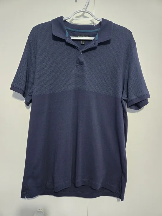 Banana Republic Dress Polo Shirt Men’s Large Blue Short Sleeve Casual Golf Shirt