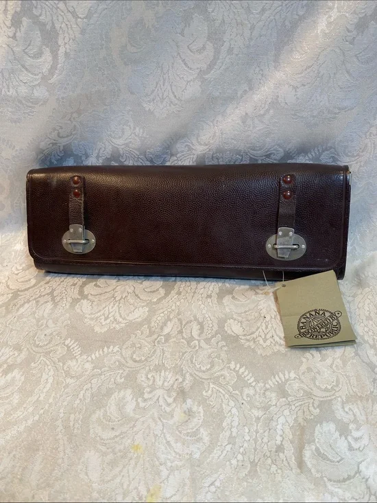 Vintage-Inspired Banana Republic Brown Leather Men's Clutch Bag Tool Case