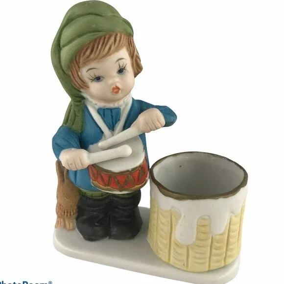 Jasco Christmas Luvkins Little Drummer Boy Candle Votive Toothpick Holder VTG