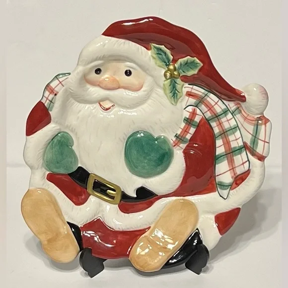 Fitz and Floyd Christmas Santa Claus Cookie Platter