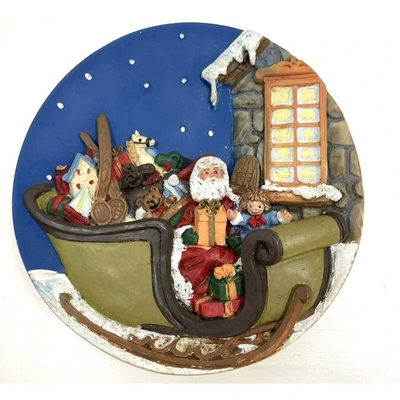 Vintage Christmas Decor Plate 