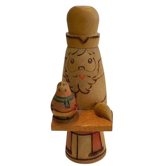Santa Wood Russian Statue Russia Folk‎ Art Holiday Figurine Holiday Decor