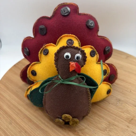 Felt Fabric Stuffed Turkey‎ Thanksgiving Holiday Decoration