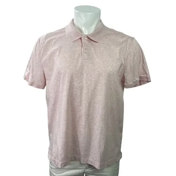 Banana Republic Men's Pink Luxe Touch Performance Short Sleeve Polo Shirt Sz L
