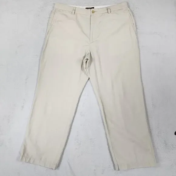 Banana Republic Gavin Chino Pants Mens 38x30 (Fit 38x29) Linen Blend Flat Beige