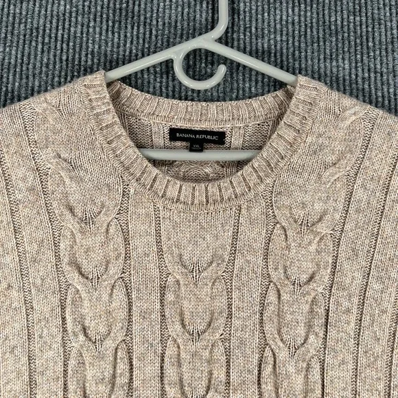 Banana Republic Sweater Mens 2XL XXL‎ Beige Long Sleeve Casual Comfort Warm
