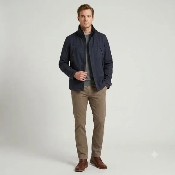 Banana Republic Navy Blue Men's Jacket Coat Zip/Snap Front Medium