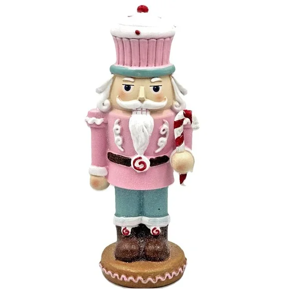 Sugarplum Dreams Cupcake Nutcracker 11.5in Pink Christmas Candy Decor