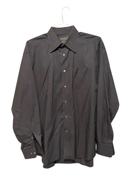 Banana Republic Men's Charcoal Grey  Long-Sleeve Dress Shirt