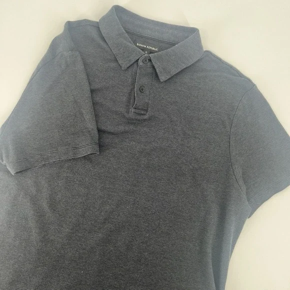 Mens Black/Charcoal Banana Republic polo sz XL (Shrunk to a L)