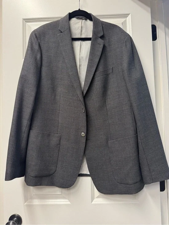 Men's Banana Republic Gray Two-Button Blazer - modern slim fit