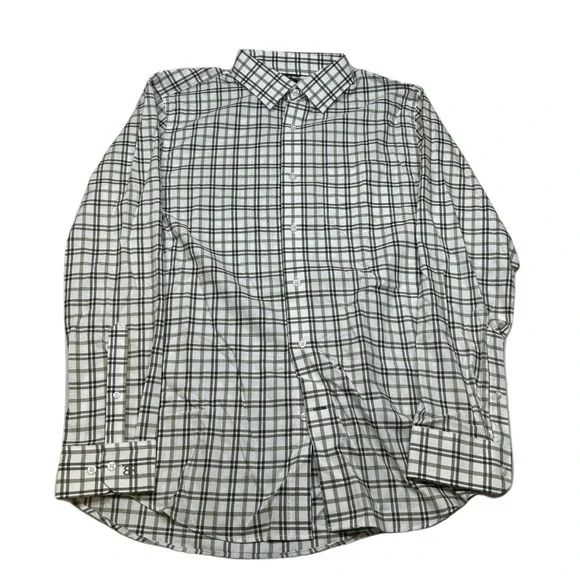 Banana‎ Republic Slim Fit Shirt Mens Large Green Plaid Button Down Long Sleeve