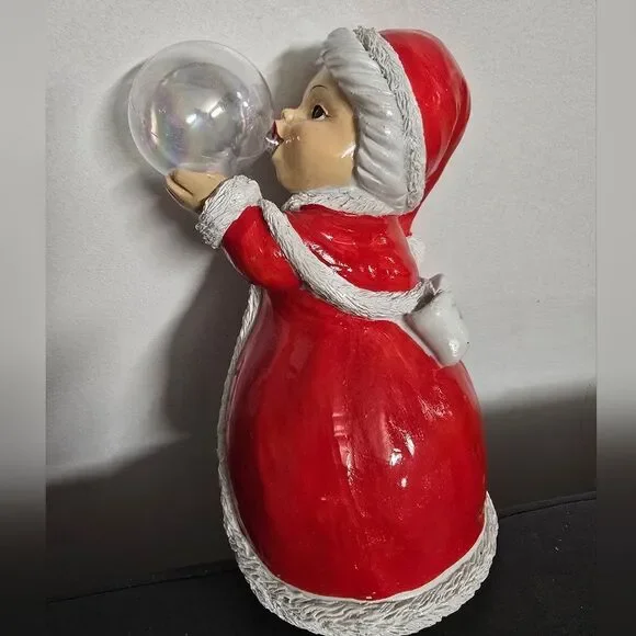 Mrs. Claus with Bubble Resin Christmas Tabletop Decoration By Holiday Time, New