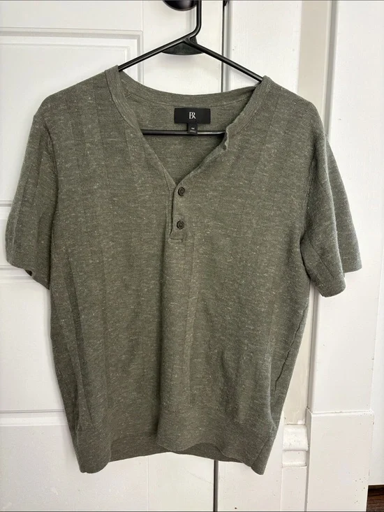 Banana Republic Olive Green Knit Henley Top