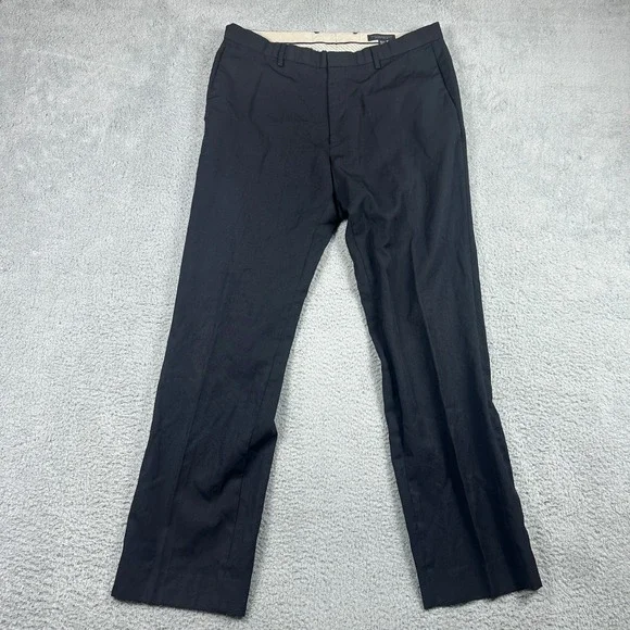 Banana Republic Tailored Slim Fit Dress Pants Mens 36x34 (Fits 34x32) Black Wool