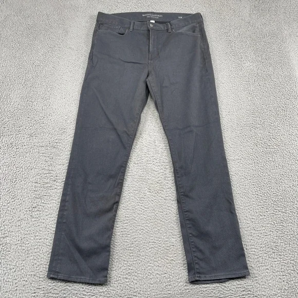 Banana Republic Pants Mens 35x32 Gray The Traveler Slim Stretch Chino 5-Pocket