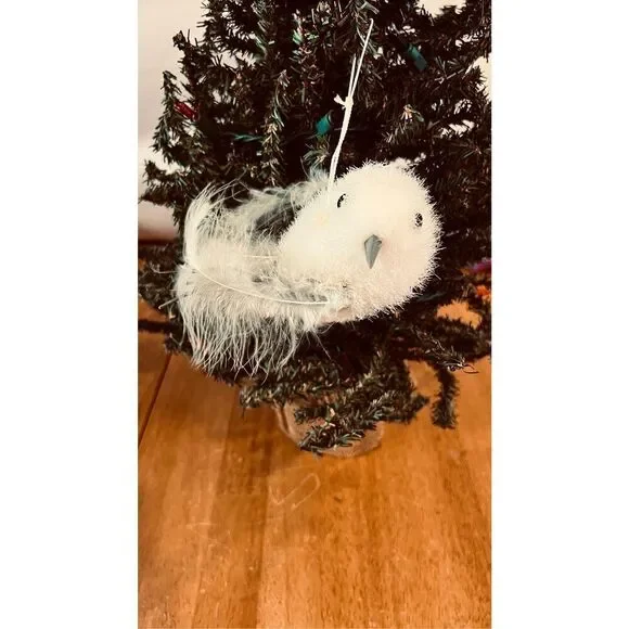 Bird Christmas tree ornament Feather Foam Vintage