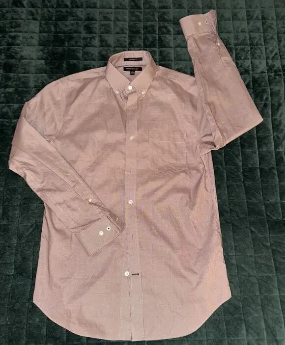 Banana Republic Men's Long Sleeve Shirt Maroon, Size Small Standard Fit