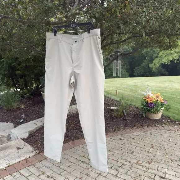 Banana Republic Mens Performance Tech Trousers Pants 38x32 Gray