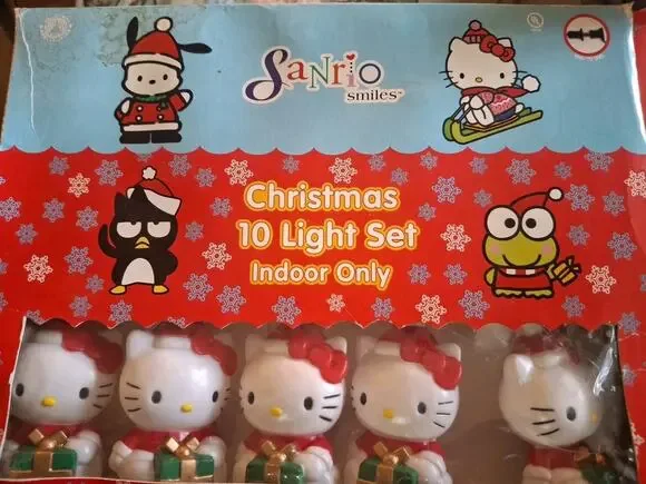 Vintage (2000) Hello Kitty By Sanrio Xmas Indoor 10 Light String Set Tested