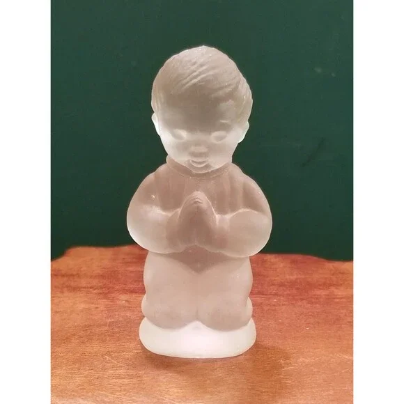 Vintage Goebel Frosted Glass Praying Boy Figurine 2.75