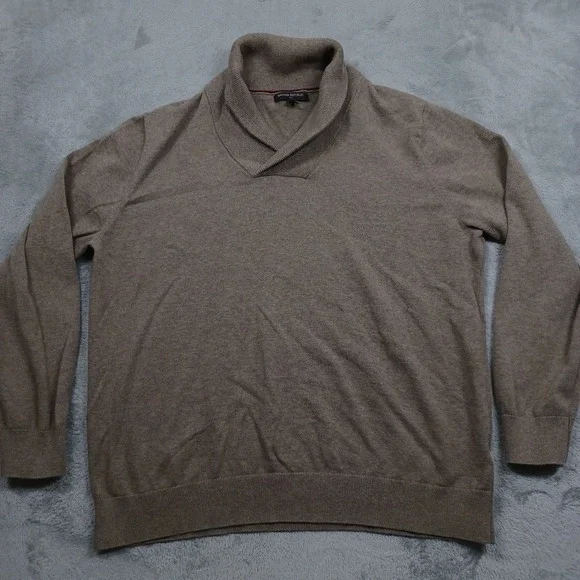 Banana Republic Sweater Mens XL Brown Cowl Neck‎ Preppy Pullover Knit