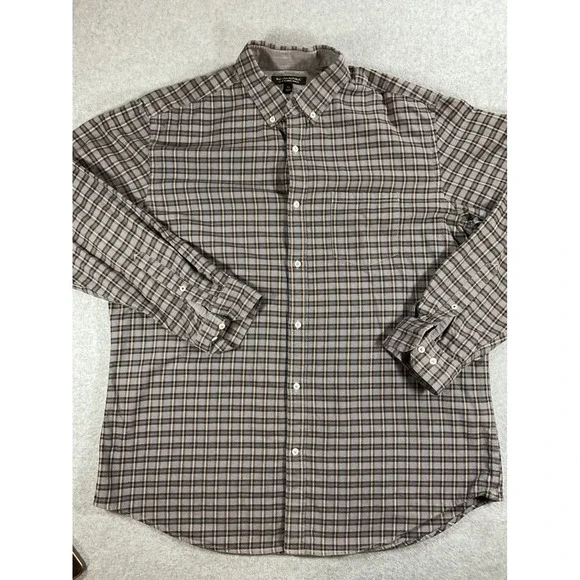 Banana Republic Luxe Flannel Slim Fit Shirt Mens XL Plaid Button Down 1714