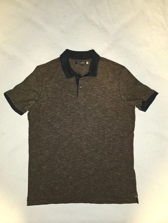 Banana Republic Polo Shirt Men's Medium Brown With Black Accents