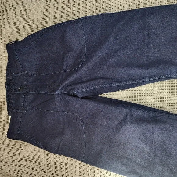 Banana‎ Republic Jeans Mens 32x36 Blue Slim Straight Denim Cargo Pants Workwear