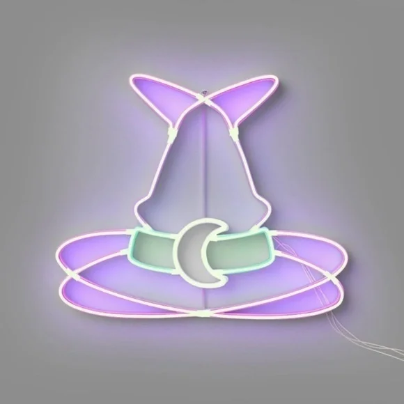 NIB. HYDE & EEK! Witch Hat Neon Sign