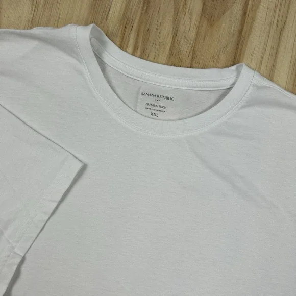 Banana Republic Men's 2XL White Premium Wash T Shirt Short Sleeve Casual