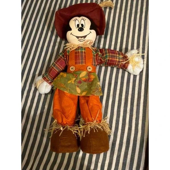Disney Mickey Mouse Scarecrow Plush Fall Harvest Decor 27 Inch Large Halloween