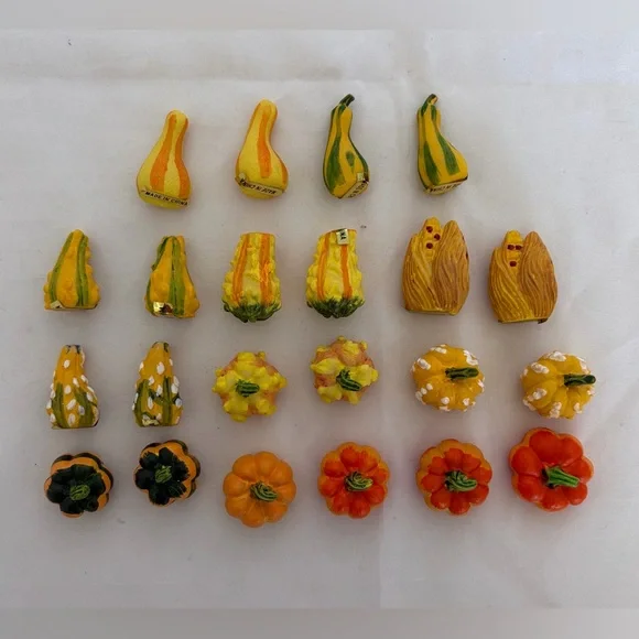 22 Miniature Ceramic Pumpkin Squash Thanksgiving Halloween  Decor Fall  Autumn