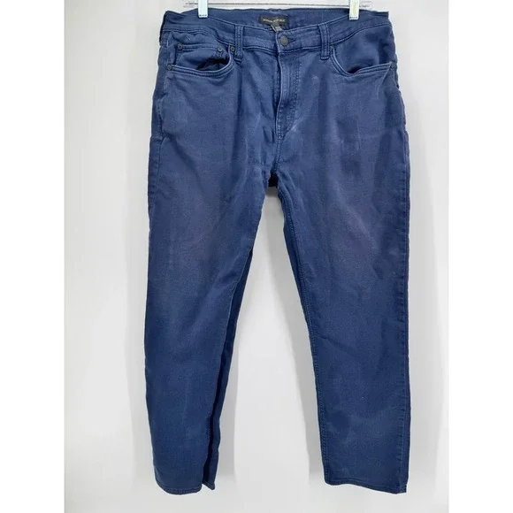 Banana Republic Mens Traveler Pants Navy Blue 5-Pocket Slim Straight 36x30