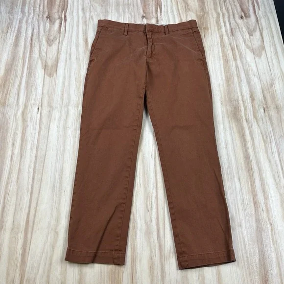 Banana Republic Men FITS 32x29 Orange Aiden Slim Fit Rapid Movement Chino Pants