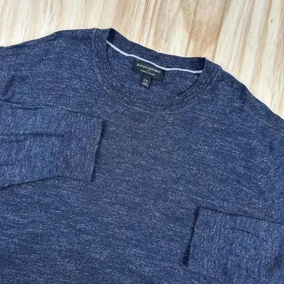 Banana Republic Everyday Sweater Men Sz 2XL XXL Blue Casual Winter Lightweight