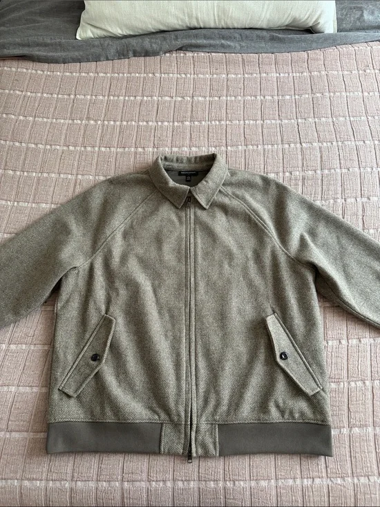 Banana Republic Brown Herringbone Bomber Jacket